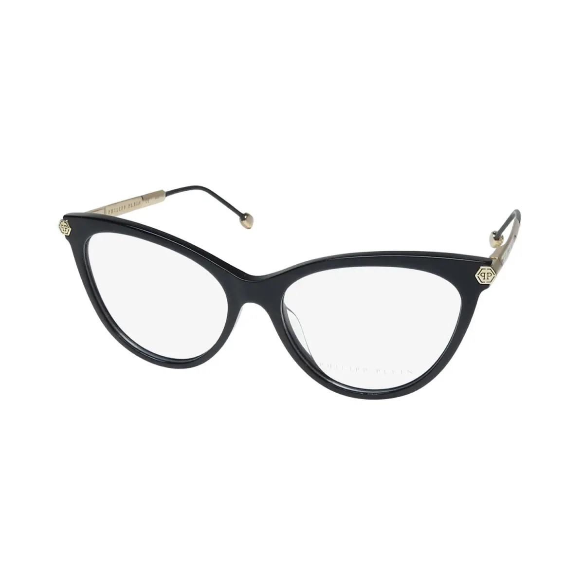 VPP037S Plein Flawless Cat Eye Eyeglass Frame/eyewea Italian Sleek Black / Gold by Philipp Plein