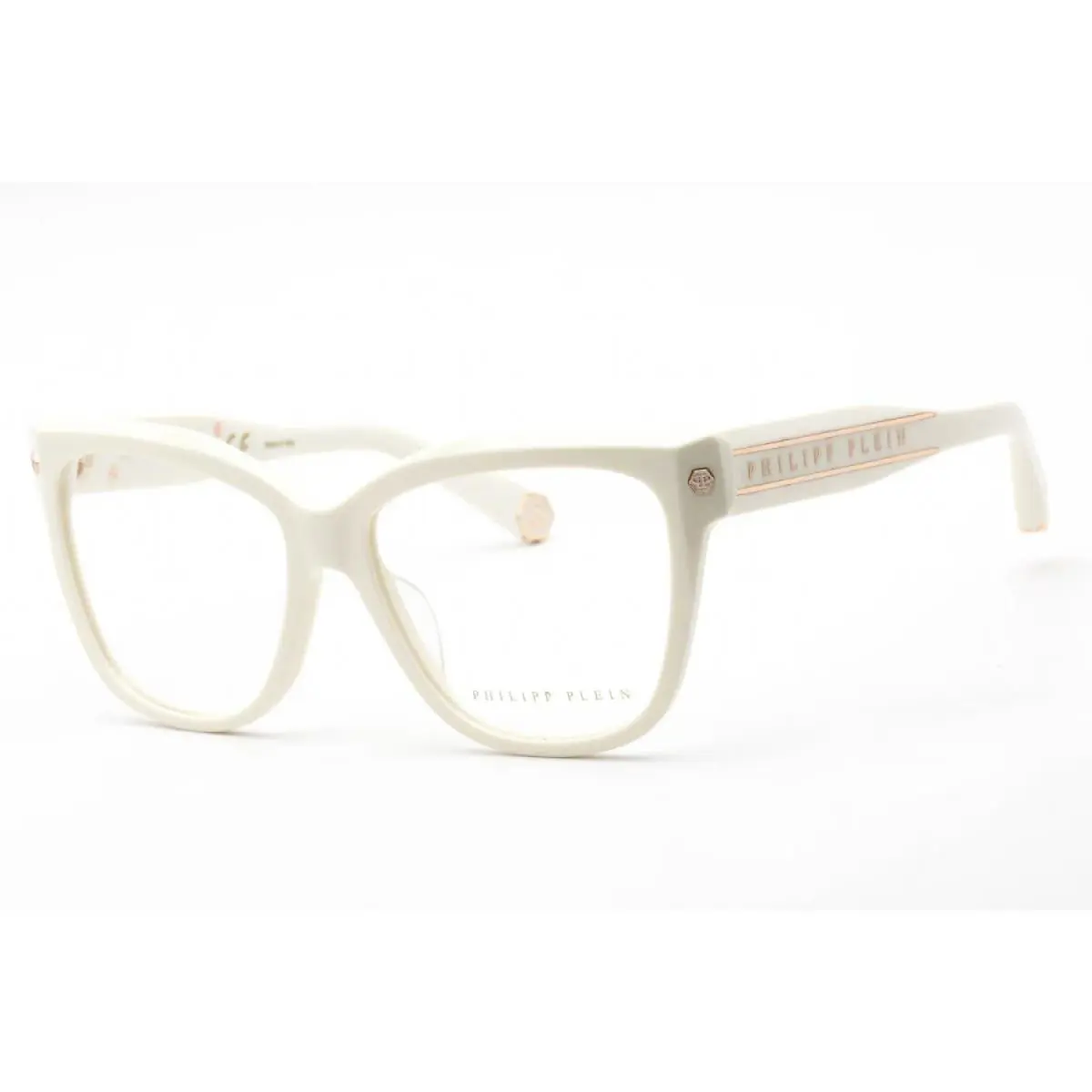 Philipp Plein VPP051M 03GF Shiny Cream Eyeglasses 55-15-135 - Frame: Shiny Cream, Lens: Clear Demo Lenses, code: 03GF