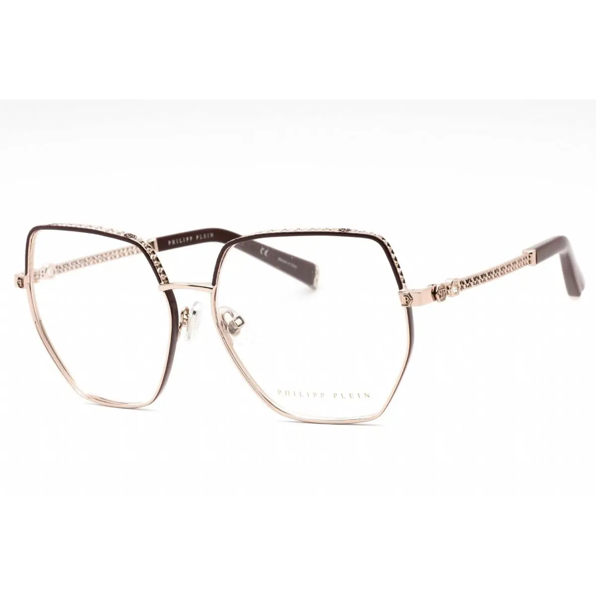 Philipp Plein VPP054S 0K99 Shiny Red Gold Eyeglasses 57-15-135