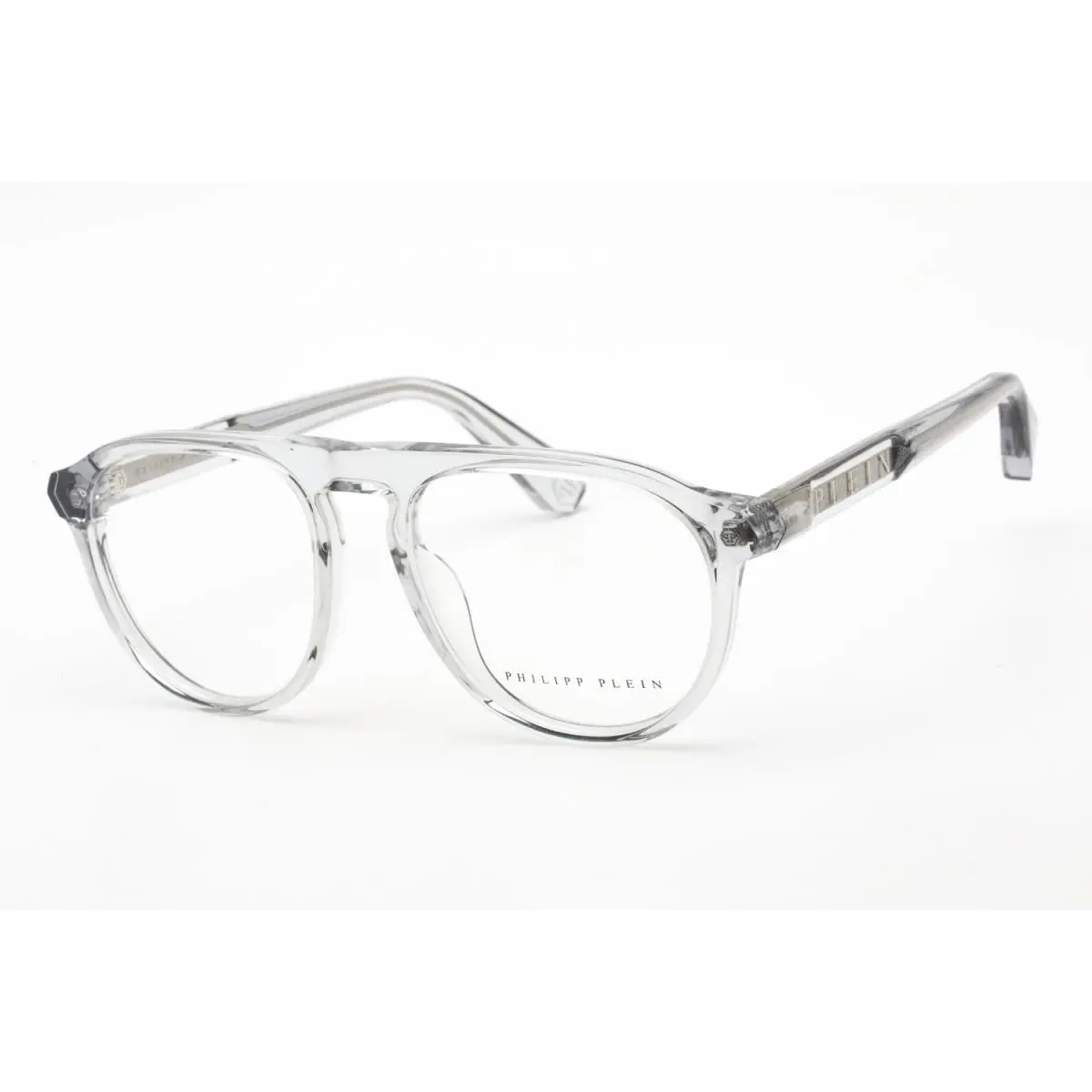 Philipp Plein VPP016M 06A7 Eyeglasses Shiny Transparent Grey Frame 54mm - Frame: Transparent Gray
