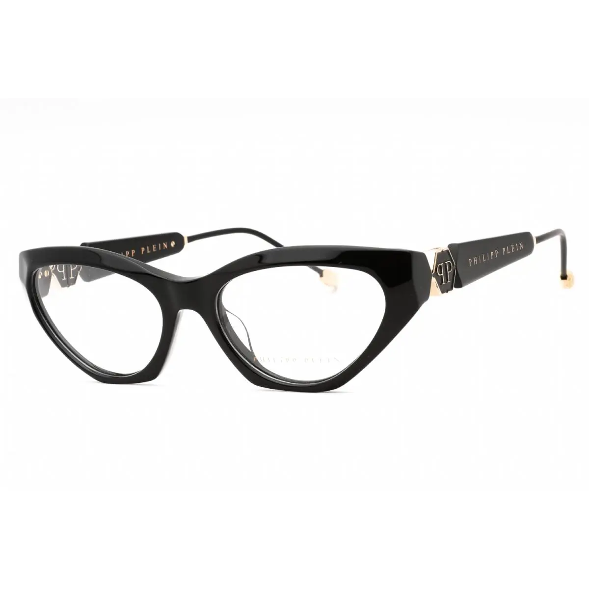 Philipp Plein VPP069S 0700 Shiny Black Eyeglasses 55-18-140 - Frame: Shiny Black, Lens: Clear Lens, code: 0700
