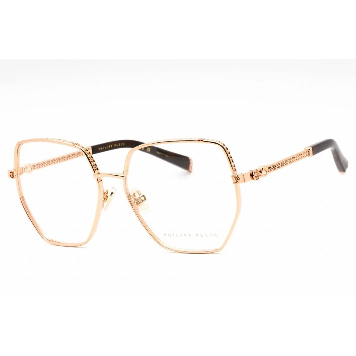 Philipp Plein VPP054S 08FC Shiny Copper Gold Eyeglasses - Frame: Shiny Copper Gold, Lens: Clear Demo Lenses, code: 08FC