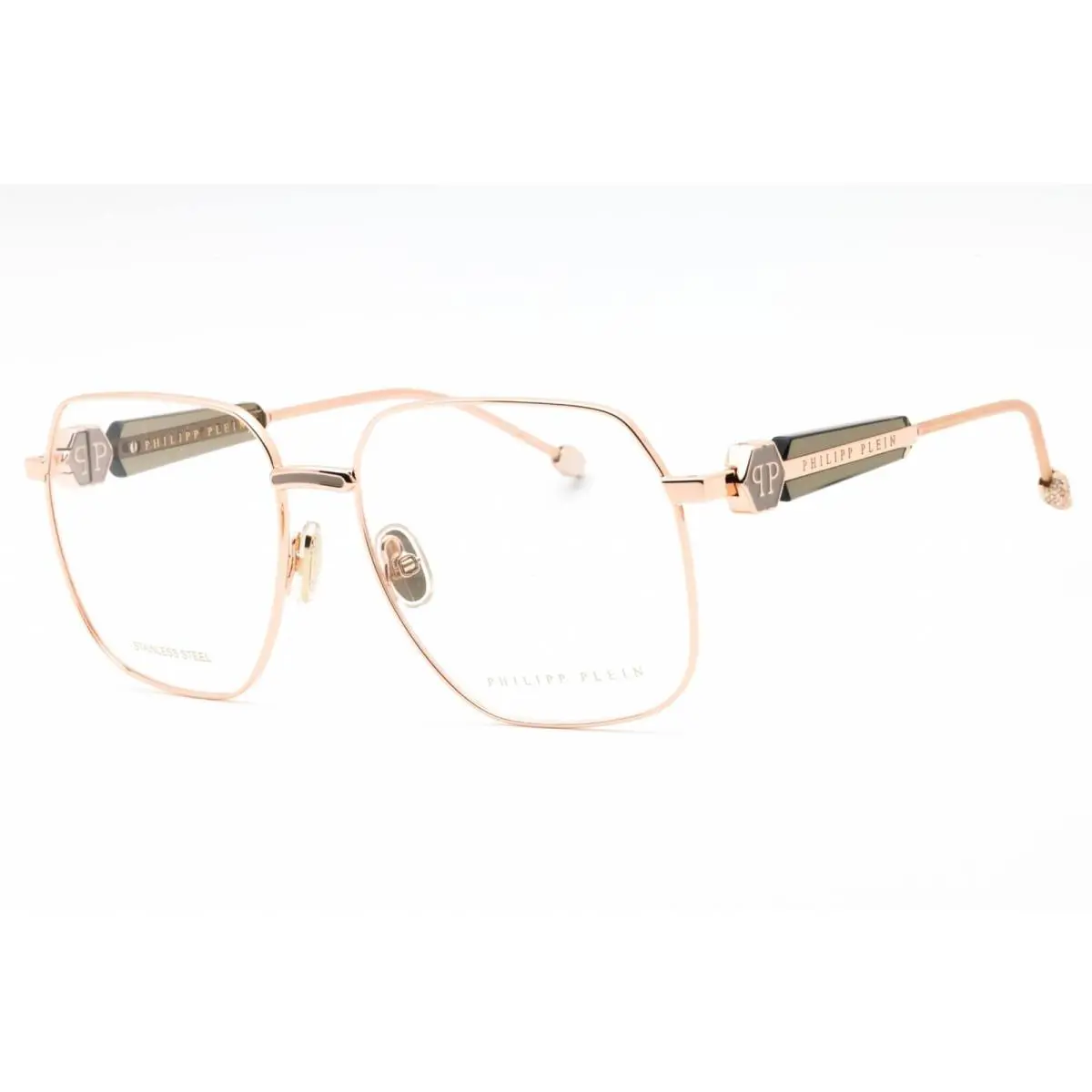Women`s Eyeglasses Copper Gold W/colored Parts Frame VPP126S 02AM by Philipp Plein