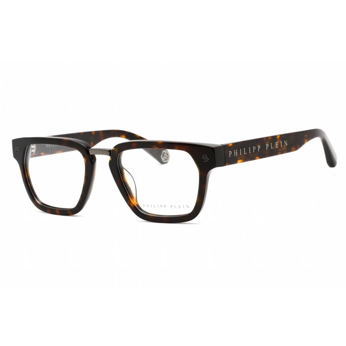 Philipp Plein VPP055W 0722 Shiny Dark Havana Eyeglasses - Frame: Shiny Dark Havana, Lens: Clear Demo Lenses, code: 0722