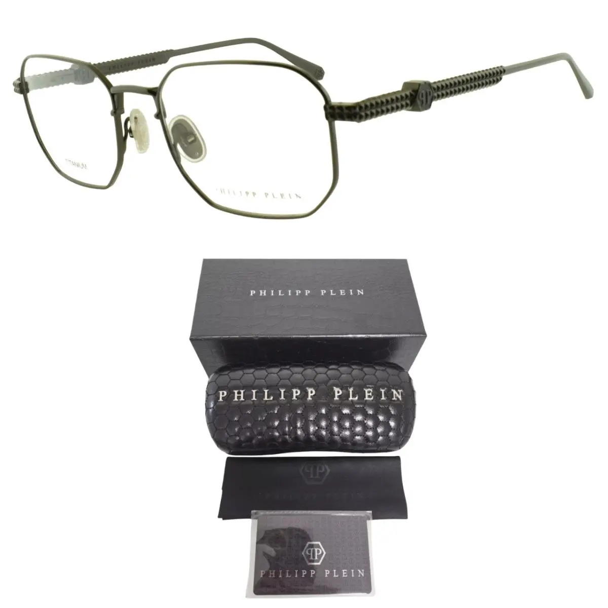 Phillip Plein Classic Waves VPP062 COL.0568 Grey Optical Frame Eyeglasses by Philipp Plein
