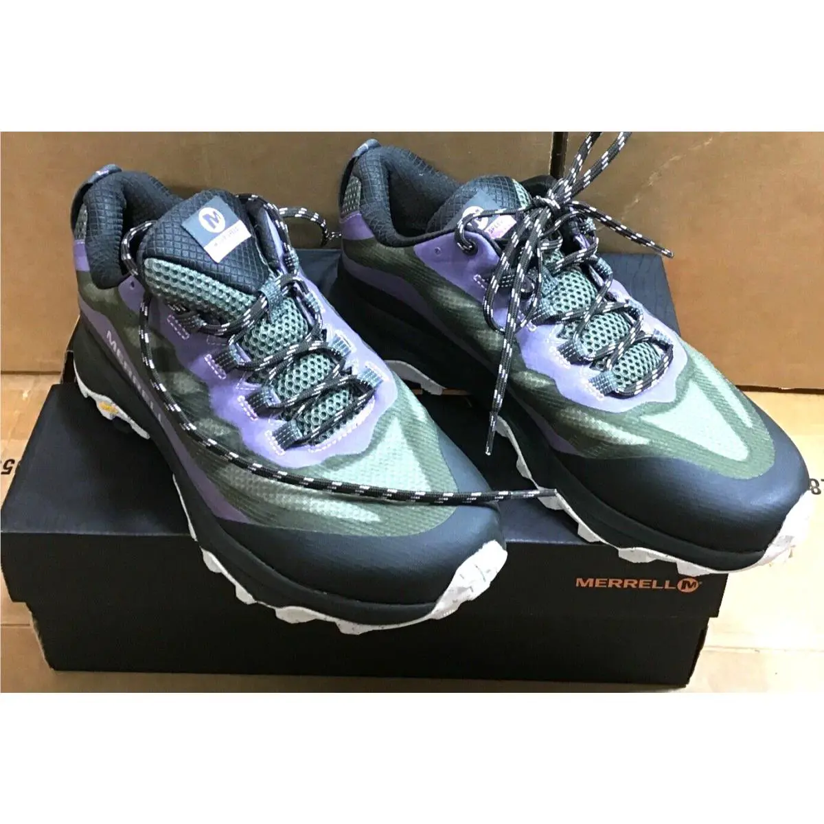Merrell Womens Size 7 Moab Lichen Speed Purple Black Hiking Shoes Sneakers