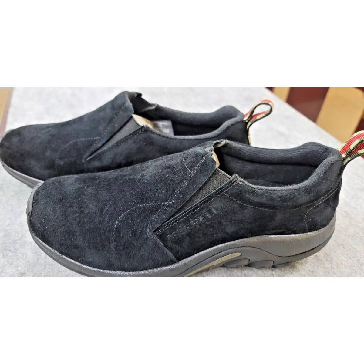 Merrell Men`s Size 11.5 US J60825 Black Suede Jungle Moc Slip-on Athletic Shoes