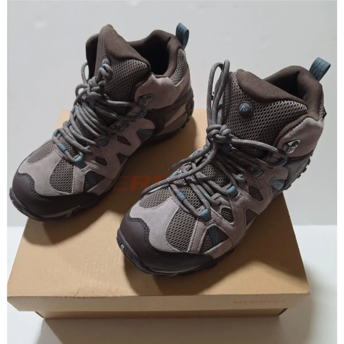 Merrell Deverta 2 Mid Waterproof Hiking Shoe J034744 Falcon/trooper Womens 8.5