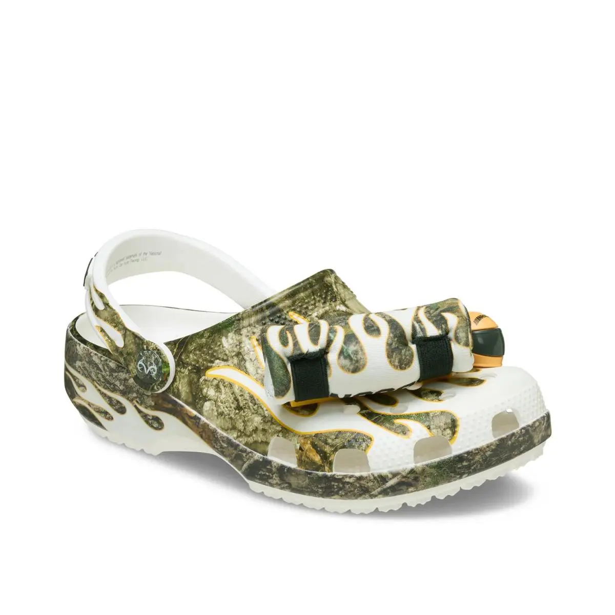 Man`s Sandals Crocs Nascar x Realtree Classic Clog - Green/White Camouflage & Flame Print