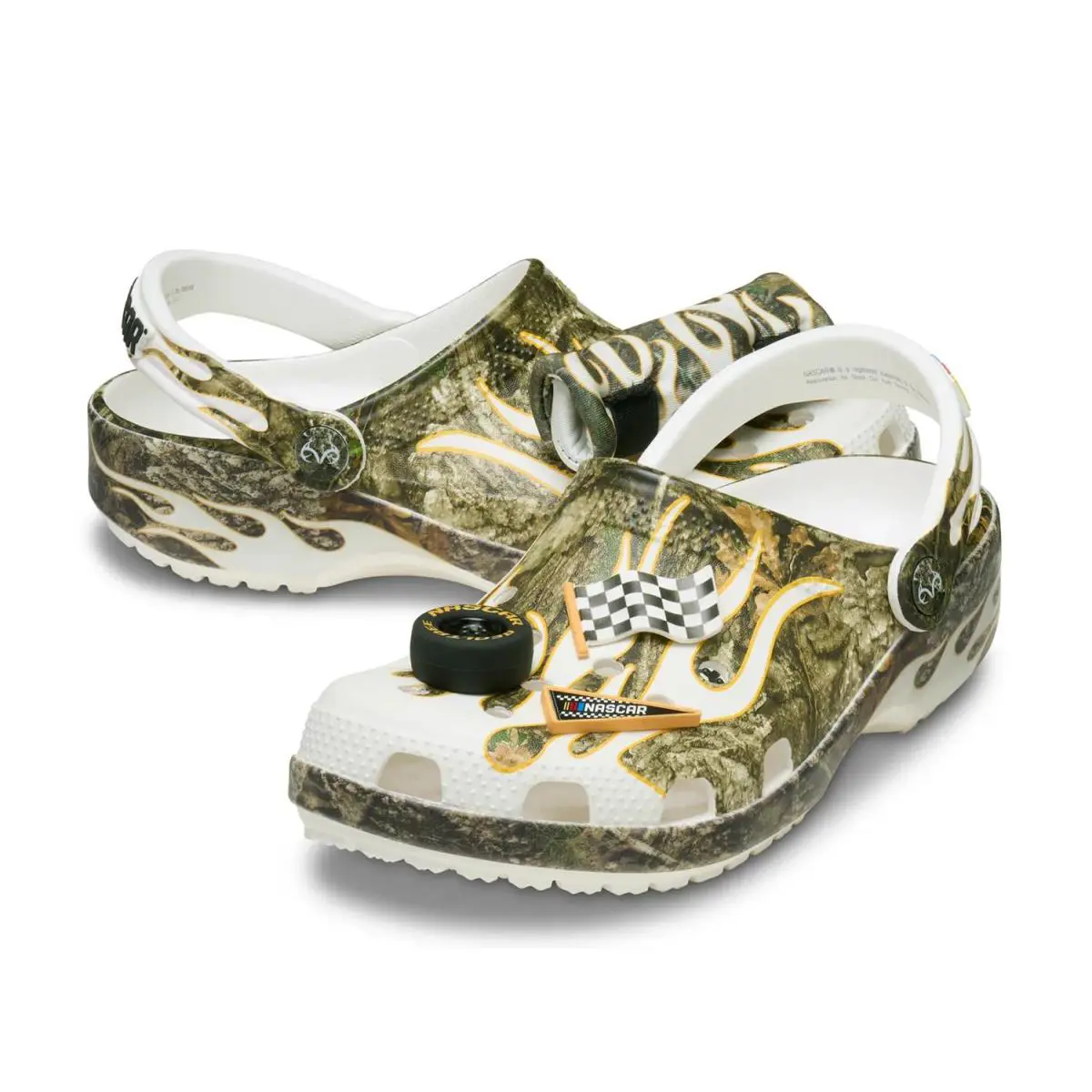 Crocs shoes - Green/White Camouflage & Flame Print 5