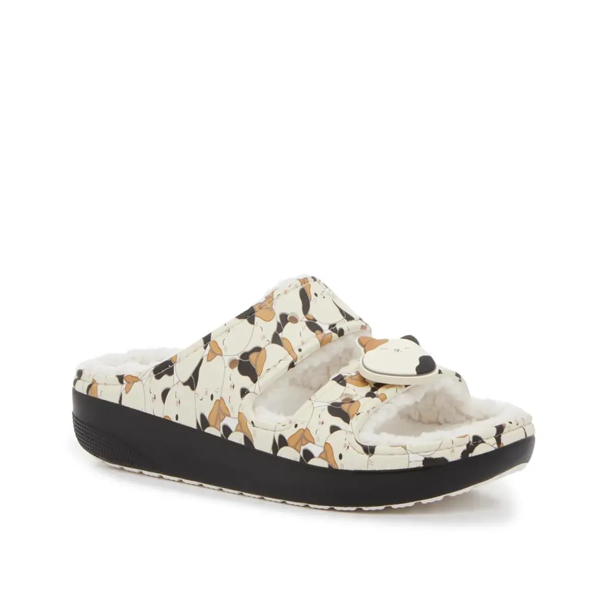 Woman`s Sandals  Squishmellow Cam Cozzzy Sandal Ivory/Black/Tan by Crocs