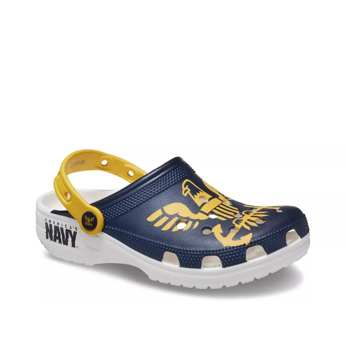 Man`s Clogs Crocs Classic US Navy Clog White/Multicolor