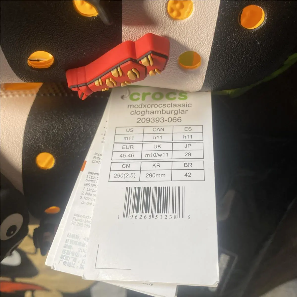 Crocs shoes - crocs hamburglar - hamburglar - 209393-066 - Black, White (UPC: 196265512379) 4