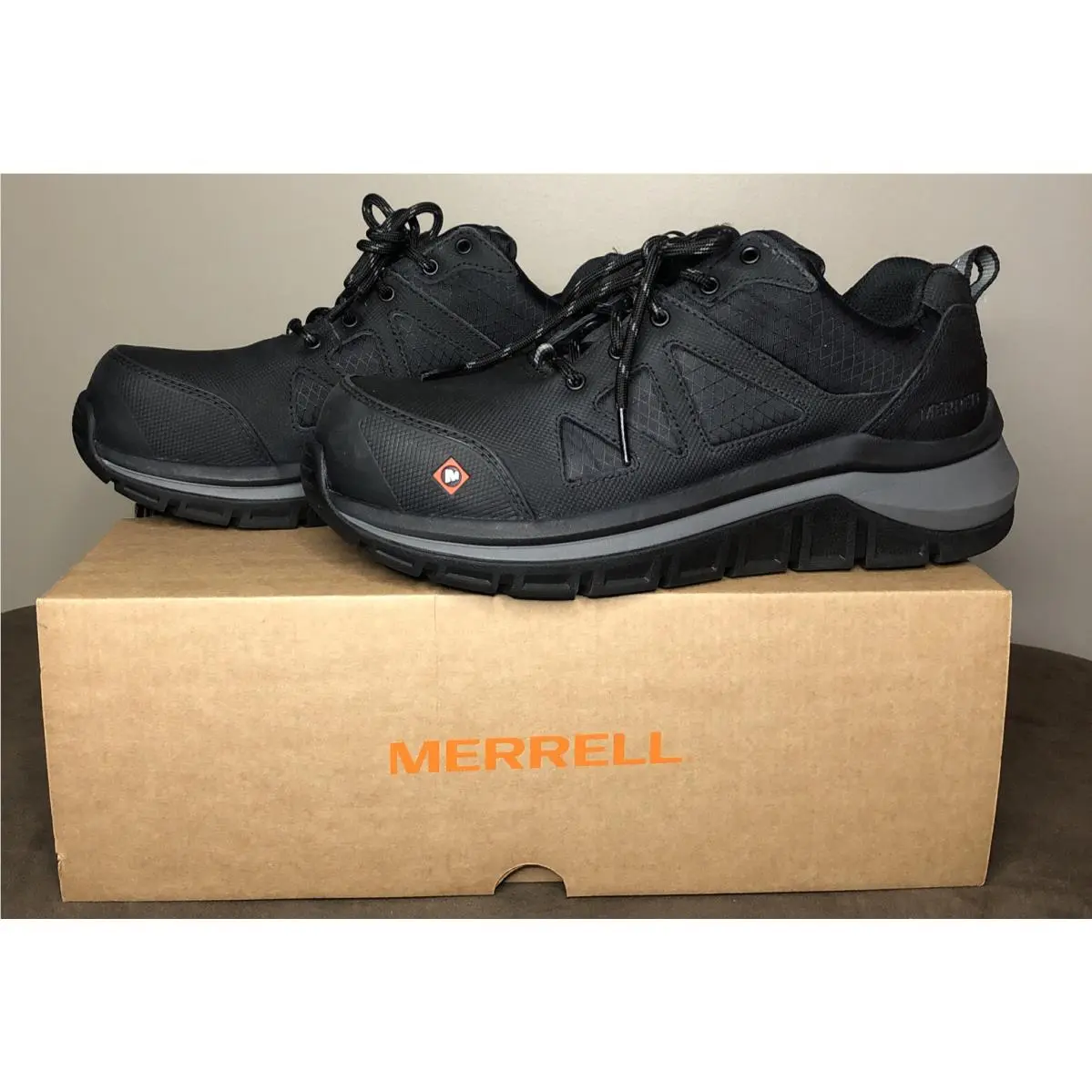 Merrell Fullbench Speed CF Work Shoes Men`s US 7.5 M Black Carbon Toe