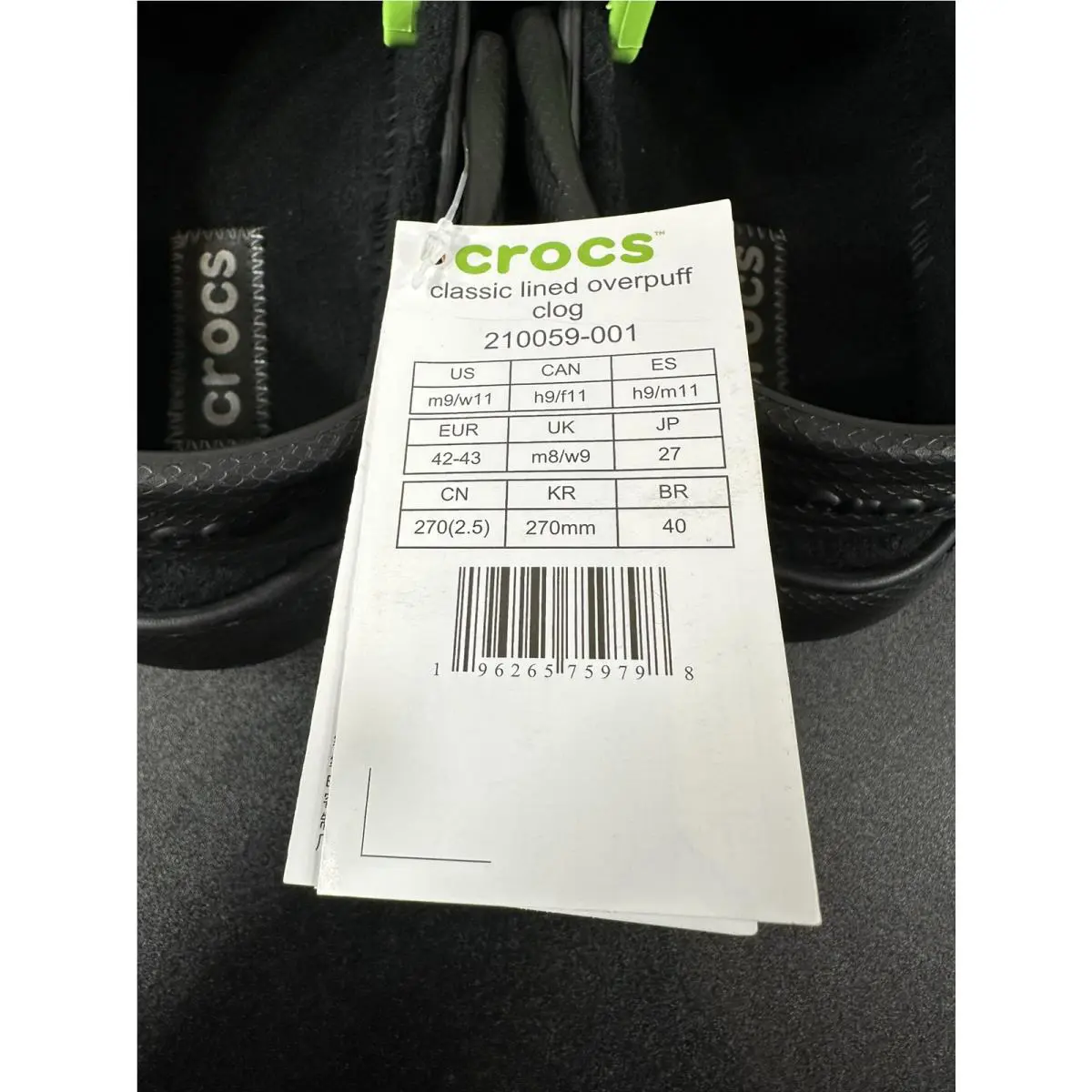 Crocs shoes - Crocs Classic Lined Overpuff - Classic Lined Overpuff - 210059-001 - Black 3