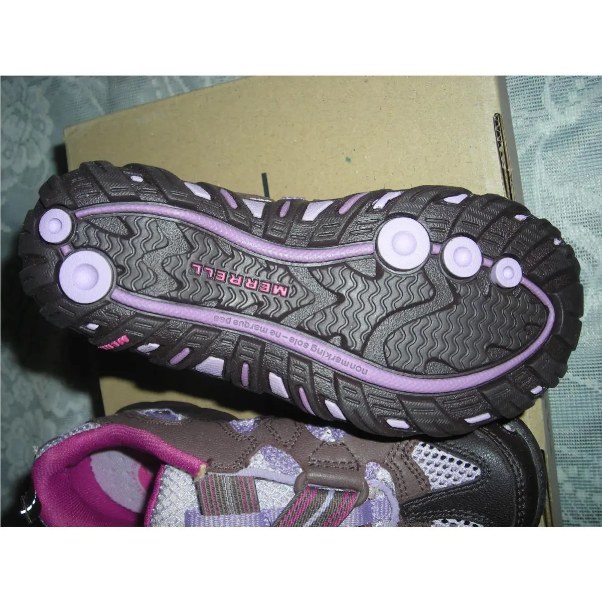 Merrell shoes - brown and purple sparkle 2