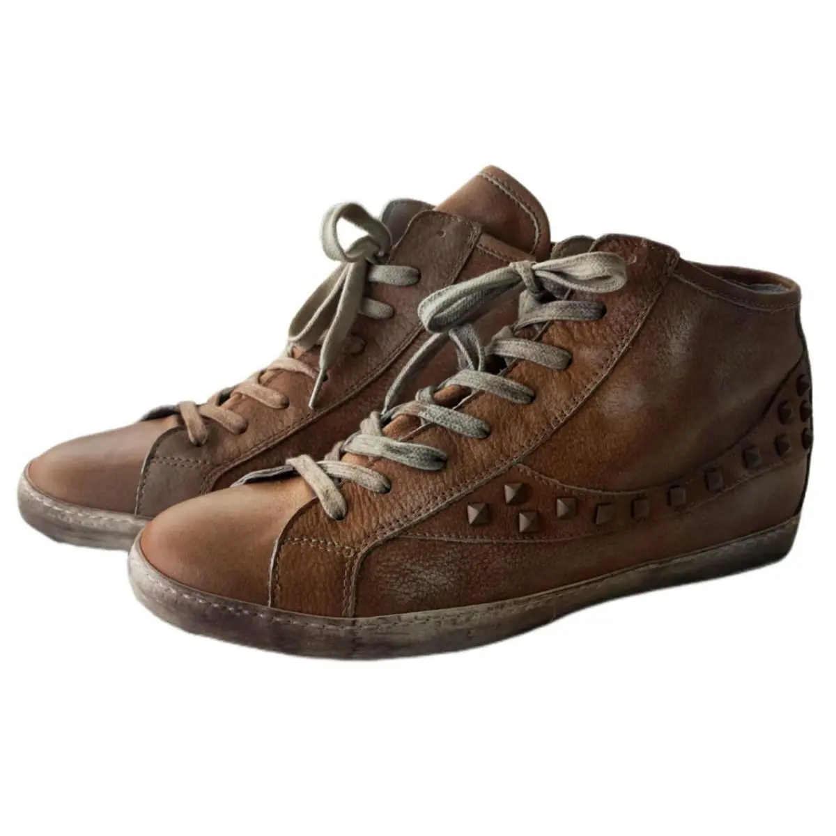 Crocs Liebeskind Women`s Brown Sand Ankle High Sneakers LK5017 10.5 Nwob