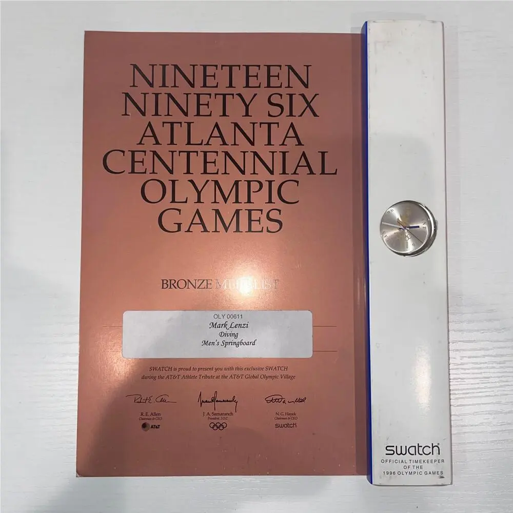Mint  1996 Atlanta Olympic Special Usa Team Watches GZ150 Rare Vintage Bronze - Mark Lenzi - Diving Men`s Springboard by Swatch
