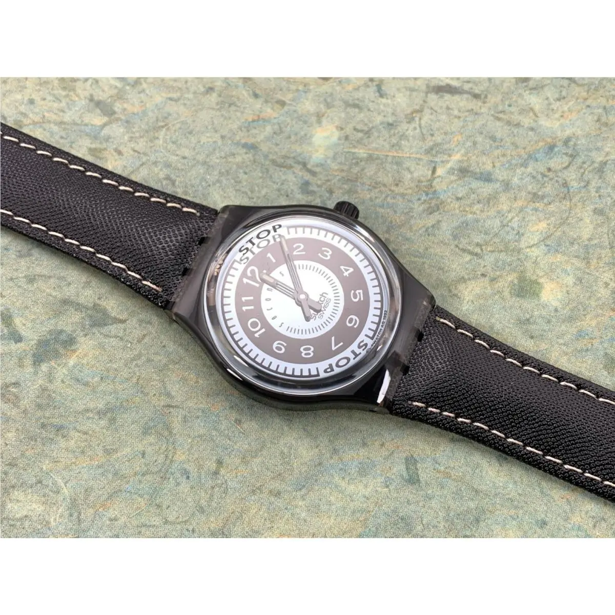 Originals Stop Watch SSM101 Black Deco Nos W/ Box/paper/tag 1994 Rare by Swatch