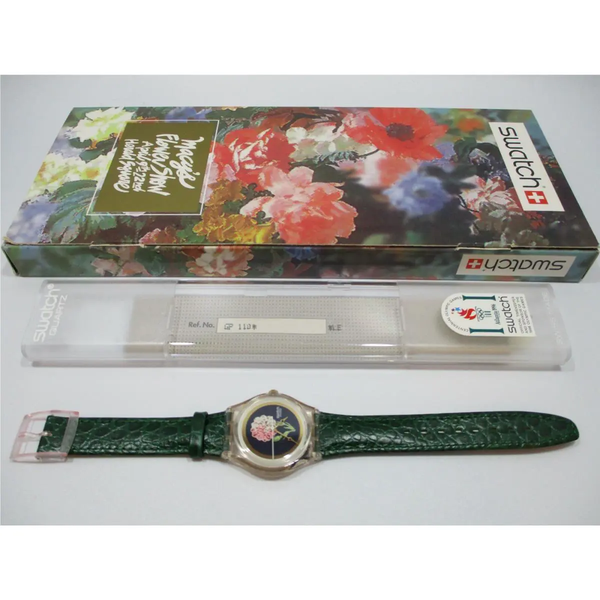 Swatch Watch GP110 Rosathea 1994 Warranty Instructions Macy`s Box +fresh Battery