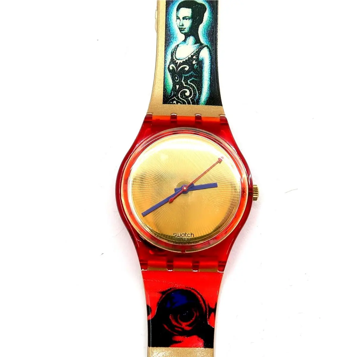 Swatch Watch Kimiko GR123 with Case Papers 1995 Nos Gents Battery