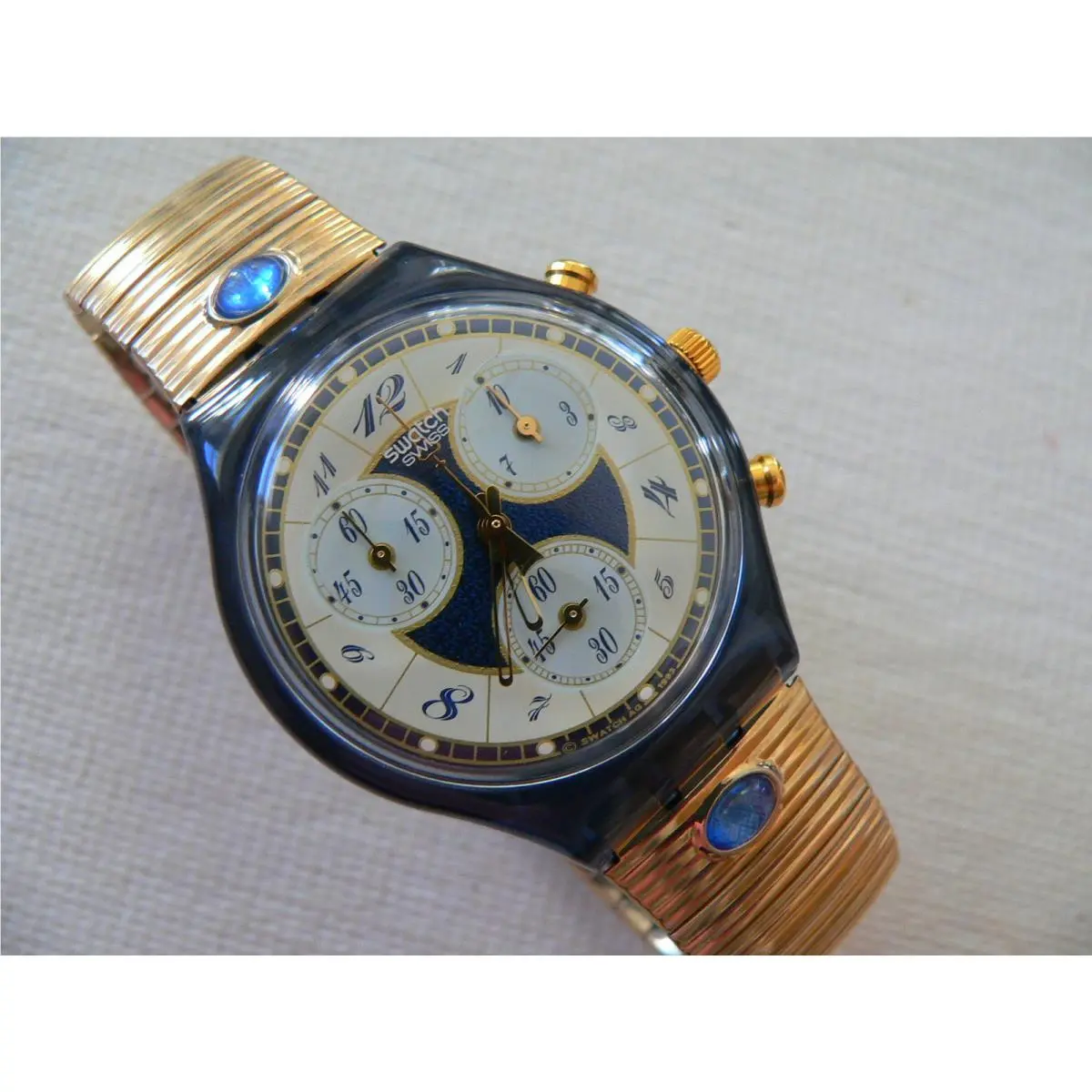 1994 Swiss Chronograph  Watch Volupté SCM104 Flexible Band by Swatch