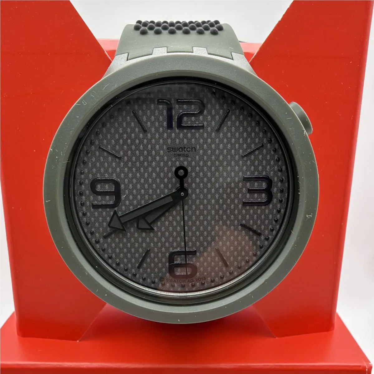 Bbbubbles SO27M100 Big Bold Khaki Black Swiss Quartz 47mm Watch by Swatch