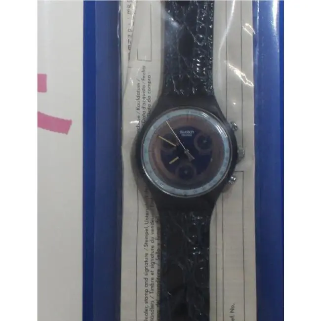 Swatch Chrono Silver Star SCN102 1990-New Old Stock Nos-watch/box/papers