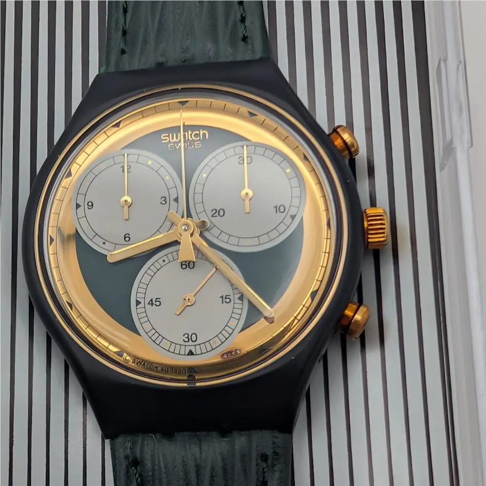 1991 Swatch Rollerball Chrono SCB107 Nos 22j Watch w Box Papers Battery