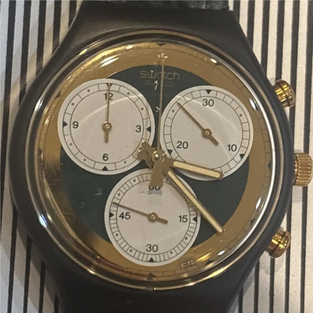 Swatch Watch Rollerball Chronograph 1991 SCB107 Chrono Niob Battery