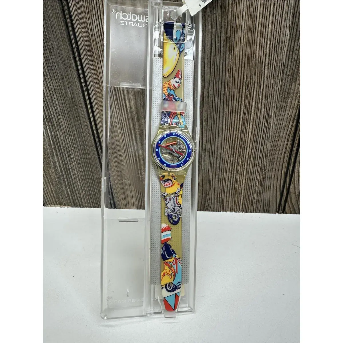 Swatch Clown Riding a Motorcycle Quartz Watch. 1992 - Package