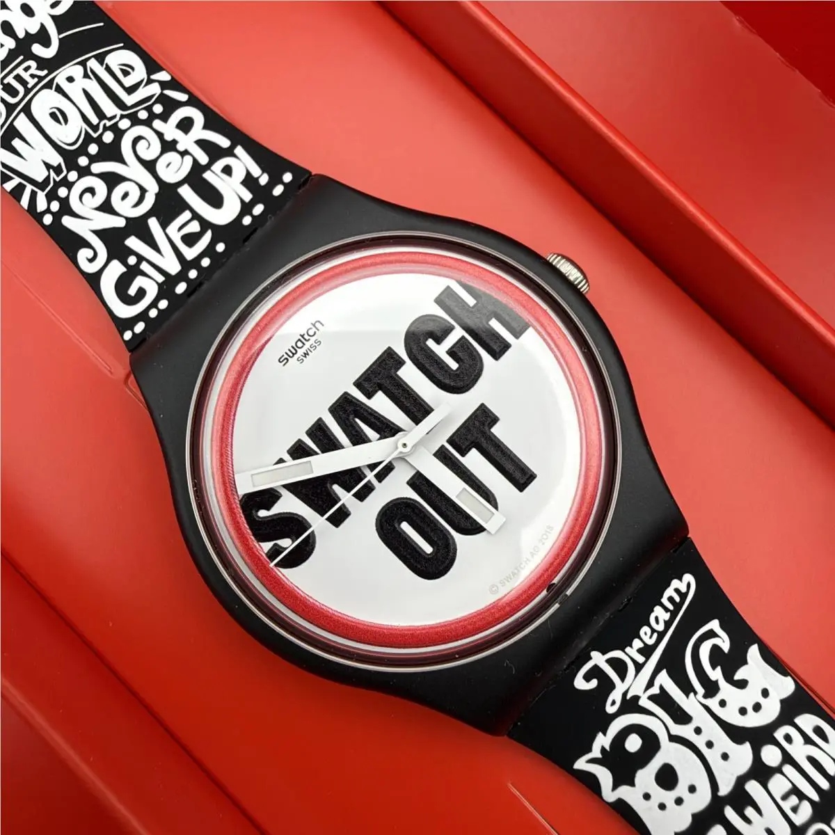 ⬜   Out SUOB160 Black White Swiss Quartz 41mm Unisex Watch by Swatch