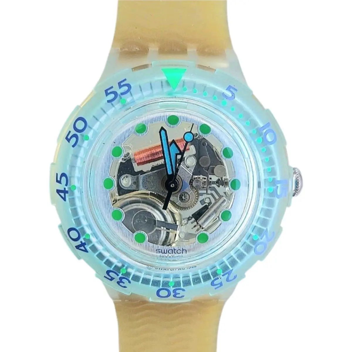 Swatch Watch 1992 Scuba 200 Swatch Watch Blue Ice SDK107 Needs Battery