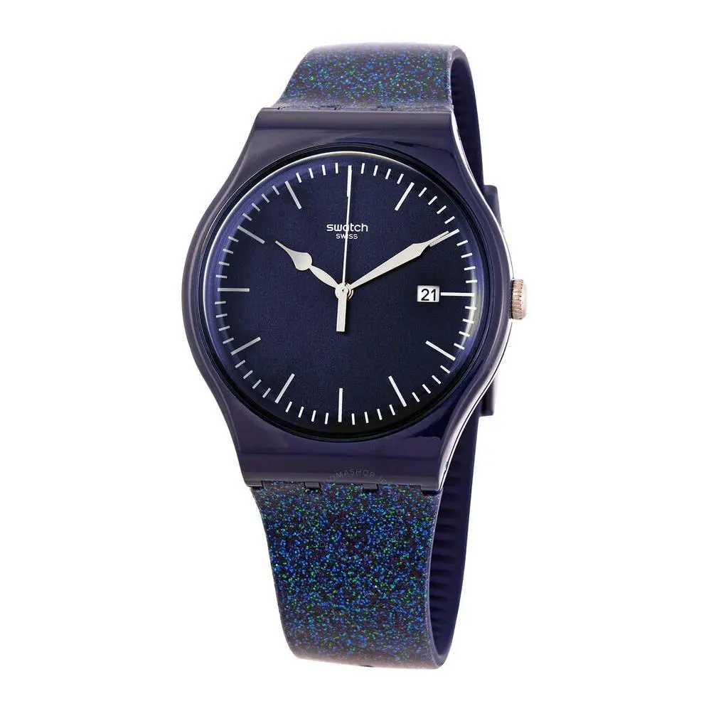 Swatch SUON401 Unisex Glitter Space Blue 3-Hand Analog Watch