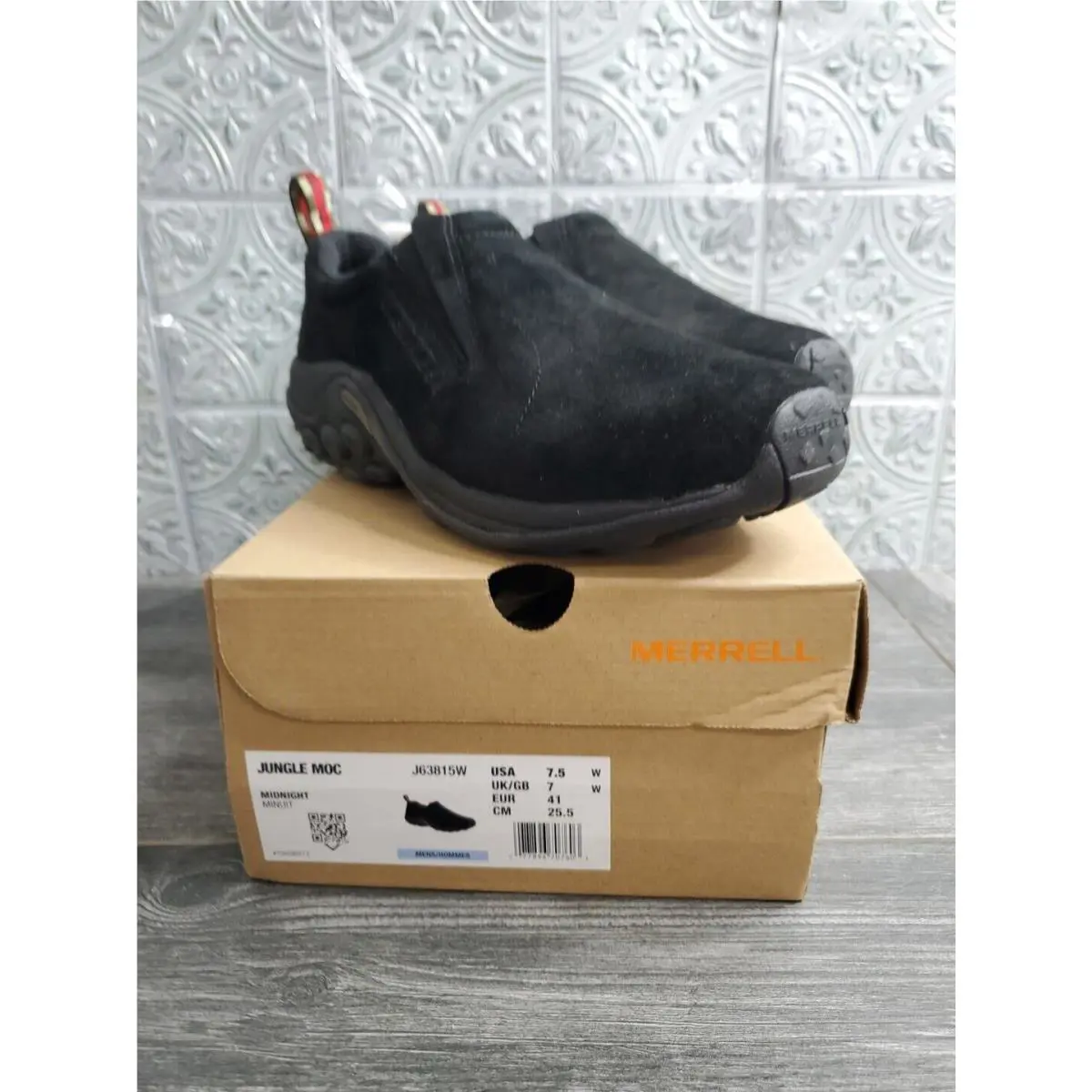 Merrell Jungle Moc Black Suede J63815W Men s Size 7.5 Wide