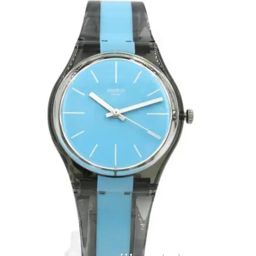Swatch Originals Azzurrami Shiny Transparent Gray Watch 34mm GM186