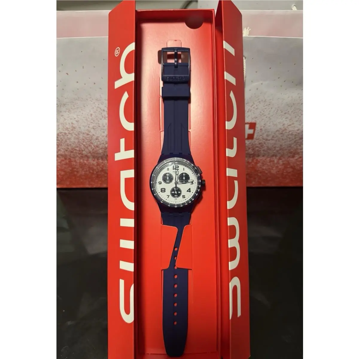Travel Choc Chronograph SUSN408 Swiss Quartz Watch 42mm by Swatch