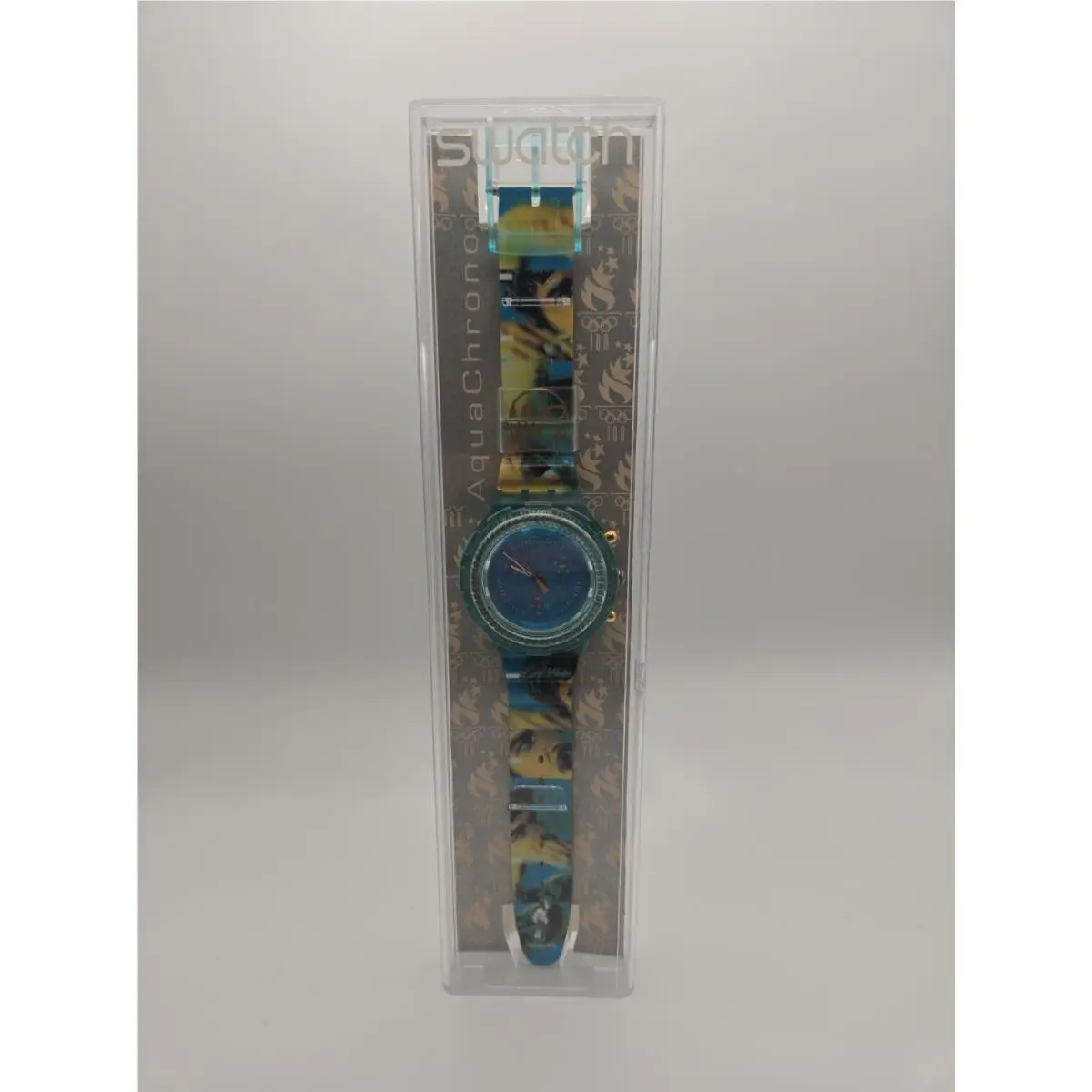 Aqua Chrono Watch SBZ103 Mark Spitz 1996 Atlanta Olympics Rep Battery by Swatch