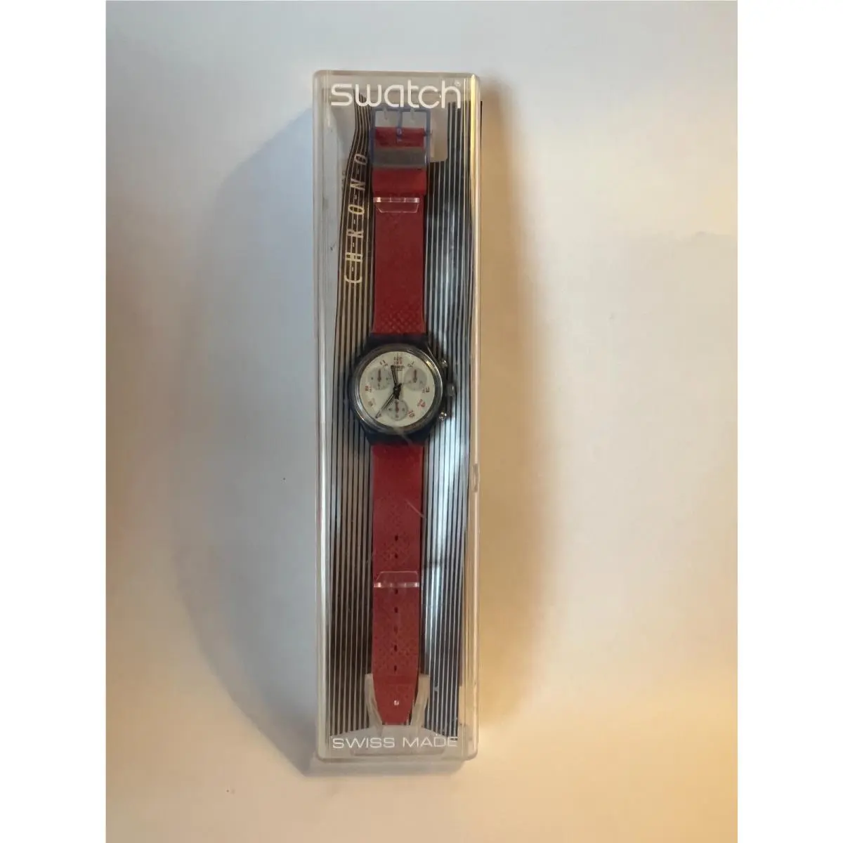 1992 Swatch Watch Jfk Chrono SCN103 37mm W/case Papers Nos