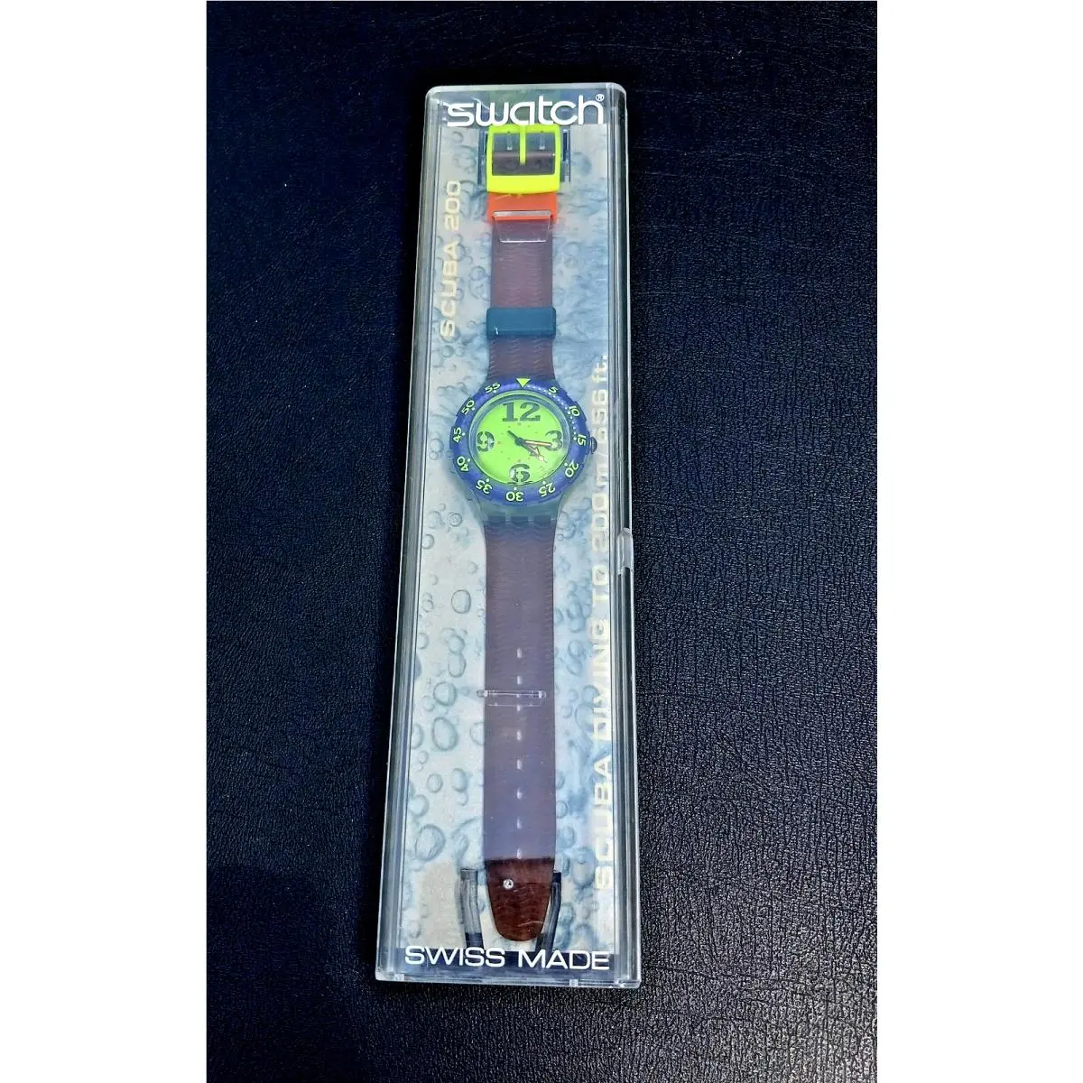 Vintage 1992 Swatch Scuba 200 Spray UP Swiss Watch w Papers Battery