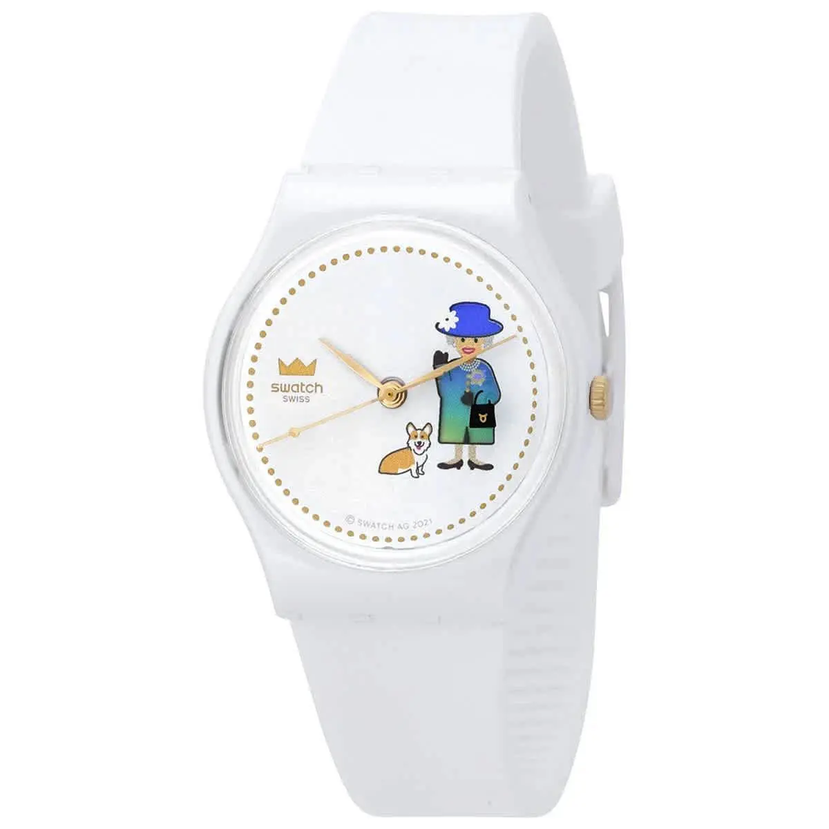 Swatch How Majestic Jubilee Quartz White Dial Unisex Watch GZ711