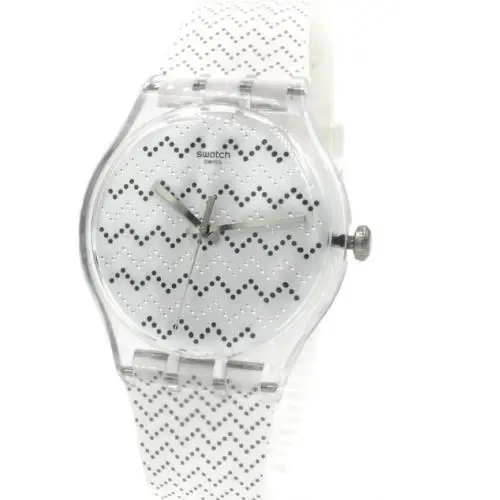 Swatch Originals Wavey Dots White Silicone Watch 41mm SUOK118