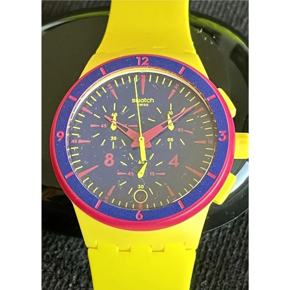 Colorful Swatch Chronograph w Box and Manual SUS.J400 + Swatch Bag