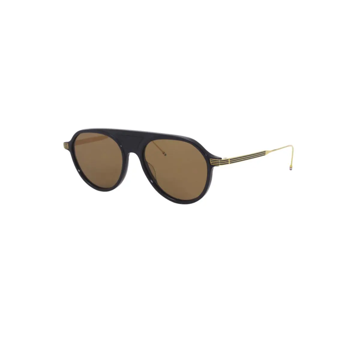 TB809 CNVYGLD55 Navy Yellow Gold Brown Lens 55-18 Aviator Sunglasses by Thom Browne