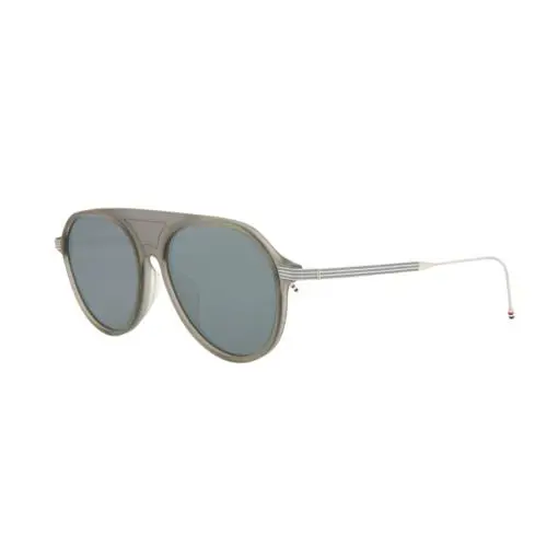 TB809-B-GRY-SLV-57-AF Sunglasses Gray Silver 57-17-145 Asian Fit by Thom Browne