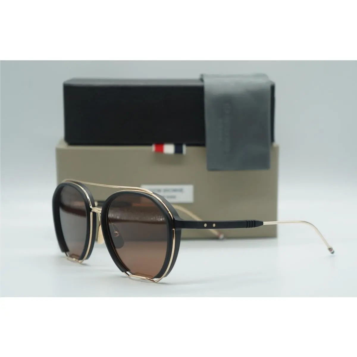 TBS810-56-01 Blk-gld Sunglasses Frame RX 56-18 by Thom Browne