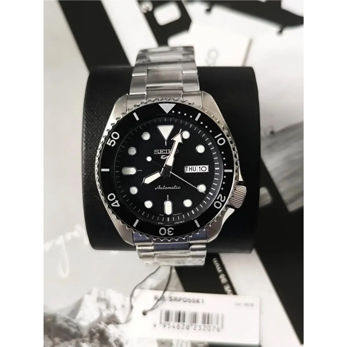 Seiko 5 Skx Asia SRPD55K1 Skx Black Dial W/box SRPD55K1