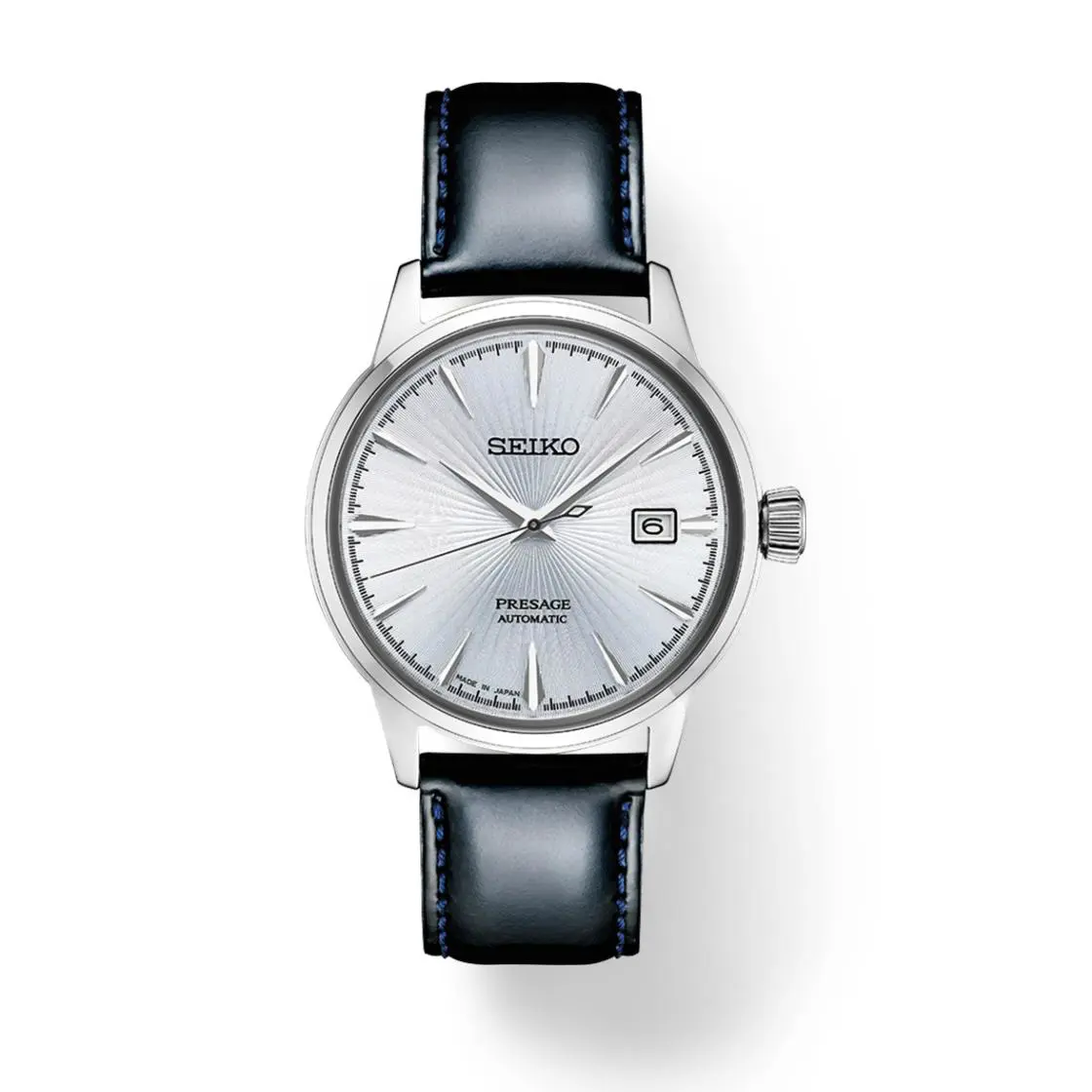 Seiko Presage Automatic Glossy Leather Strap Date Calendar Men’s Watch SRPB43