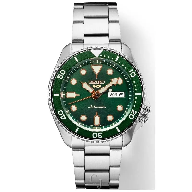 5 Sports Automatic Green Dial Stainless Steel Men’s Watch SRPD63 by Seiko