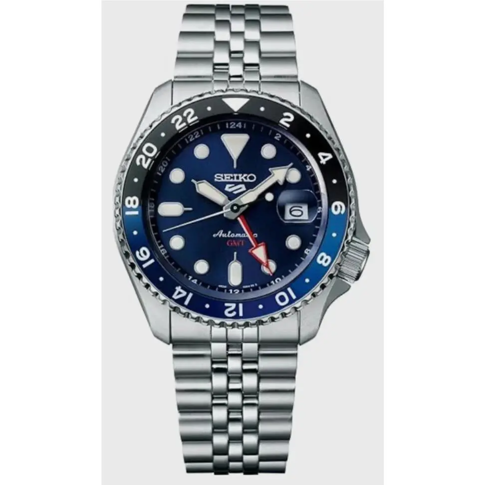 Seiko 5 Five Sports SSK003 Skx Gmt Automatic Watch 100m Blue Dial